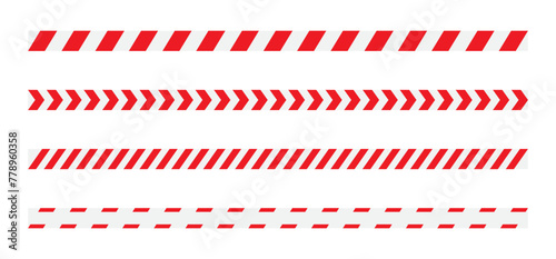 Red barrier tape. Vector illustration.