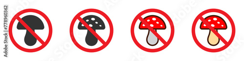 No mushroom sign. Vector illustration.
