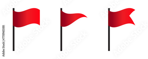 Red flag icon. Vector illustration.