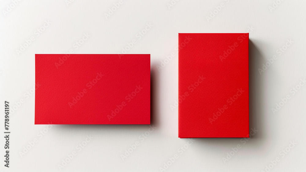 red blank business card mockup on white background red blank business card mockup on white background