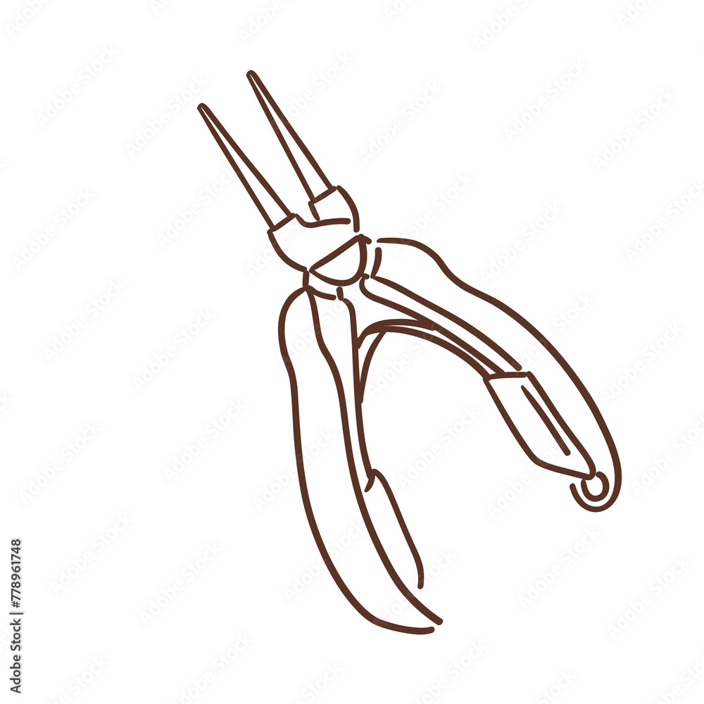Round nose pliers illustration Round nose pliers illustration