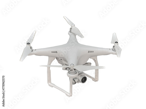 Air Drone Dron Flying with action camera. Isolated on transparent Background.