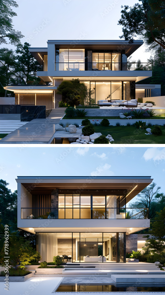 Contemporary Minimalist Styled Abode Surrounded by Verdant Landscaping - Comfortable and chic living redefined