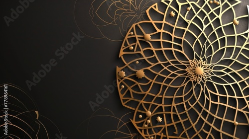 Islamic Luxury background with gold mandala ornament. Vector illustration