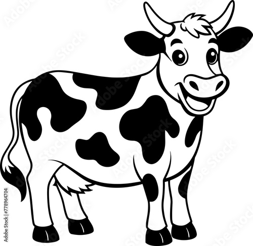 Vector-Based Cute Cow Artwork