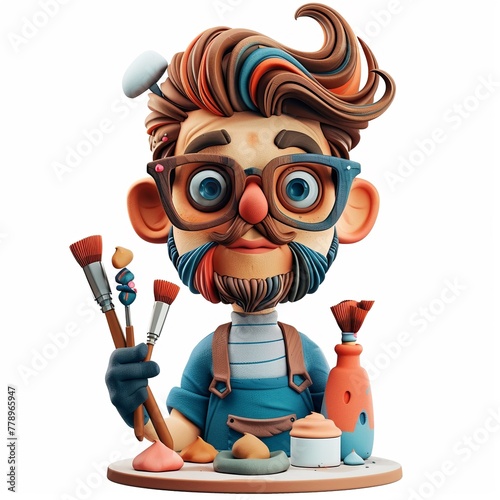 icon illustratorClipart clay style of A highresolution of a cute, claystyle innovation model with intricate anatomical details, surrounded by a radiant energy field super detailed photo