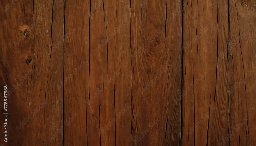 Naklejka premium Old vintage brown wood texture surface, old wooden background, dark brown wood plank wallpaper
