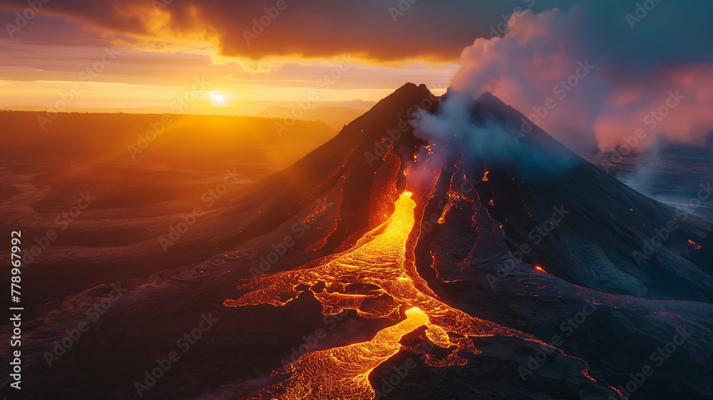 Sunset over the Volcano