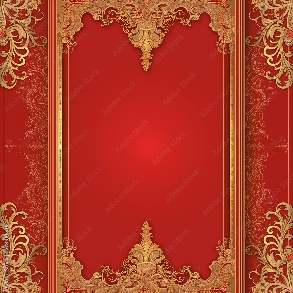 red background with golden ornament red background with golden ornament