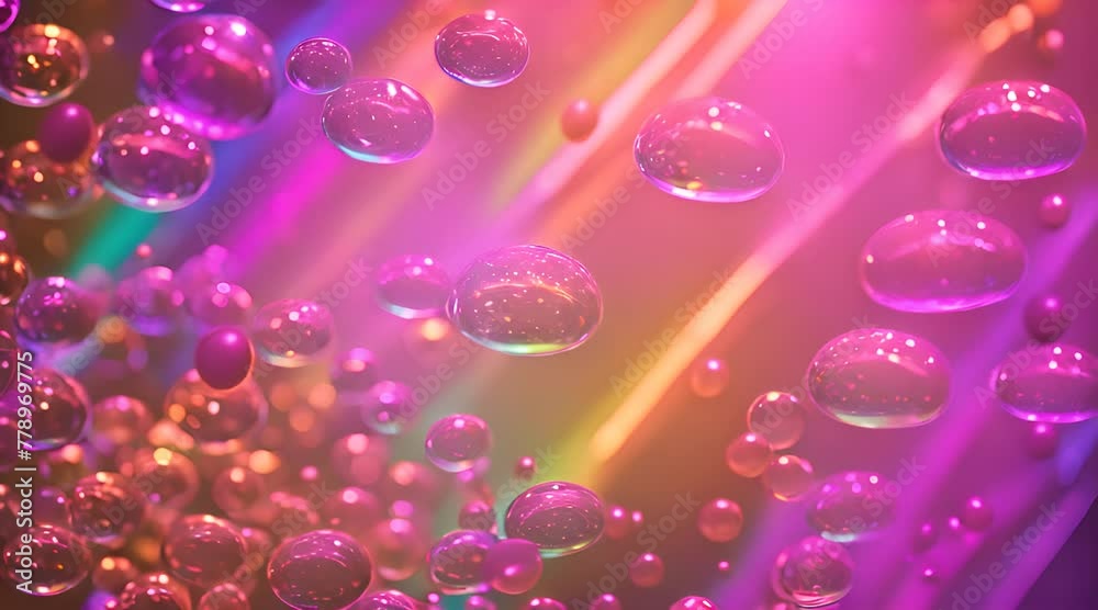 Bubbles moving in the rainbow background Bubbles moving in the rainbow background