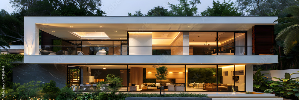 Contemporary Minimalist Styled Abode Surrounded by Verdant Landscaping - Comfortable and chic living redefined