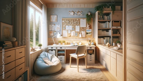 Swedish Study Corner: Simplicity Meets Nature