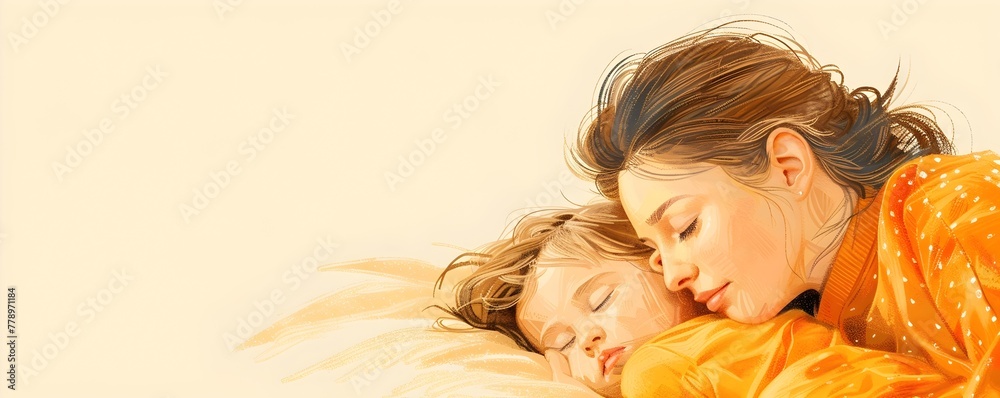 Tender Mother s Loving Vigil Over Sleeping Baby in Serene Tender Mother s Loving Vigil Over Sleeping Baby in Serene