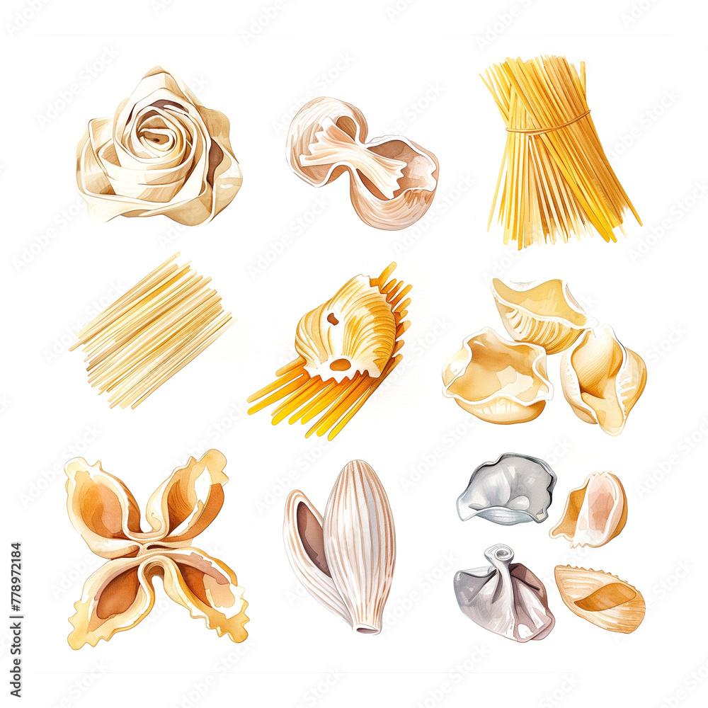 いろいろなパスタのイラスト いろいろなパスタのイラスト