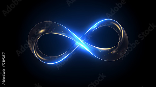 3d infinity symbol, beautiful glowing sign