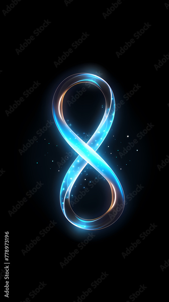 3d infinity symbol, beautiful glowing sign 3d infinity symbol, beautiful glowing sign