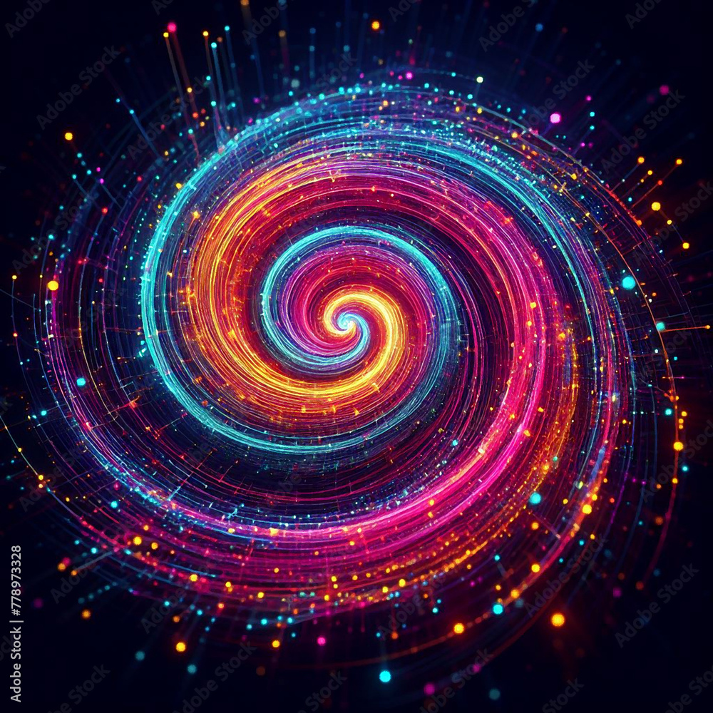 Modern thematic illustration created with light trails
