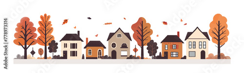 Autumnal town scene