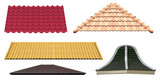 Collection set mockup roof with tile pattern