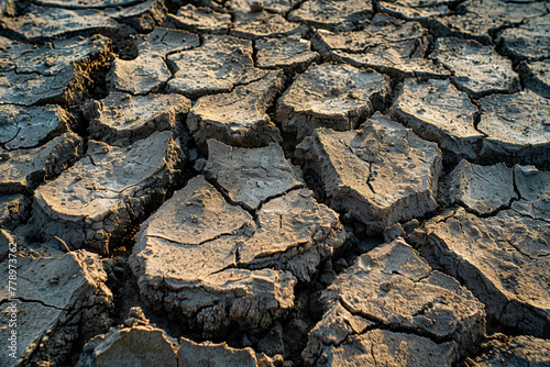 Cracked waterless ground at summer drought . Natural disasters desert background