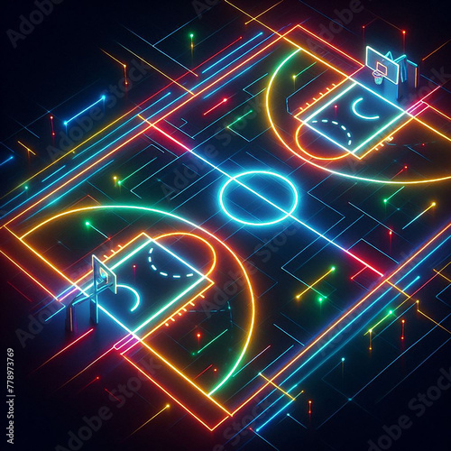 Modern thematic illustration created with light trails 