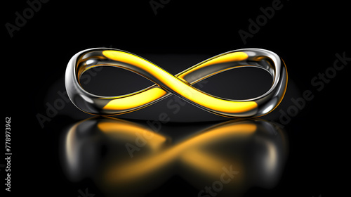 3d infinity symbol, beautiful glowing sign