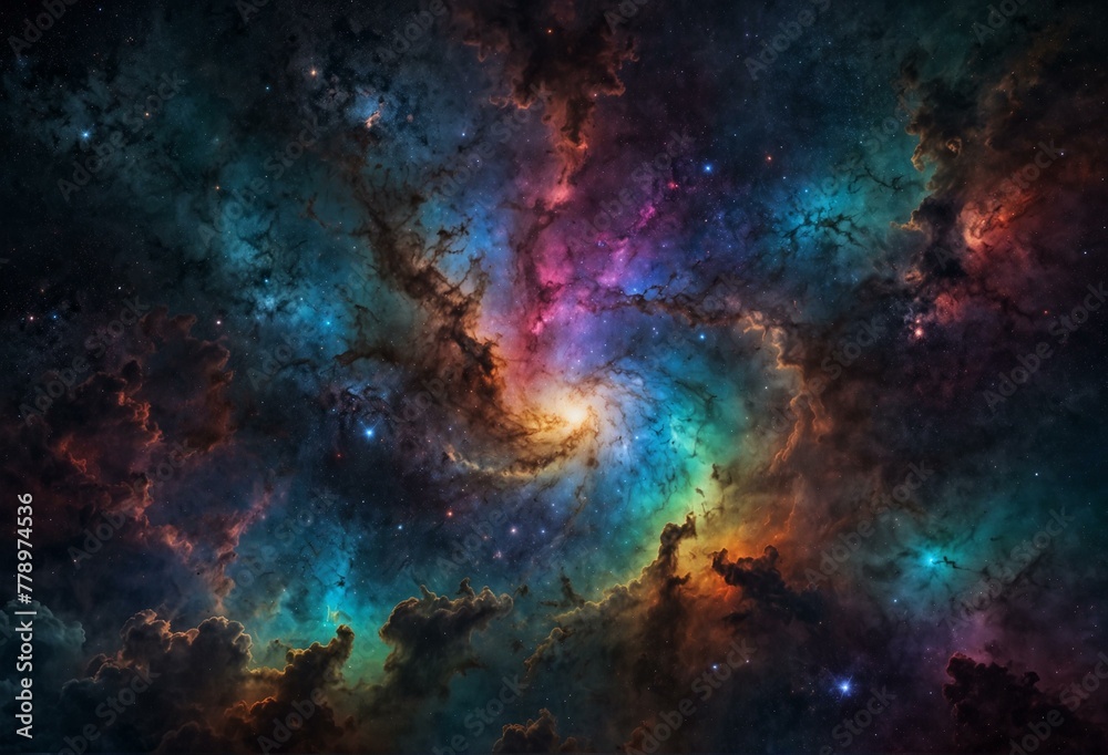 Fototapeta premium Stellar Fireworks: Witness the Brilliance of the Universe Unfold as Exploding Supernovas and Pulsating Stars Illuminate the Cosmic Canvas in a Dazzling Display