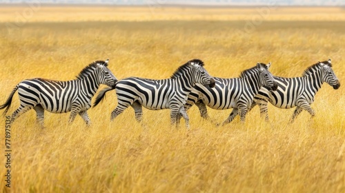 Zebras found in the Serengeti National Park in Tanzania. photo