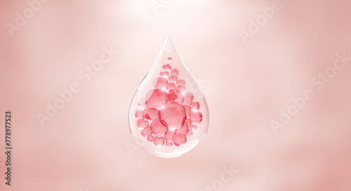3D Collagen Skin Serum and Vitamin illustration isolated on soft color background. concept skin care cosmetics solution. 3d rendering.   © ATKWORK888
