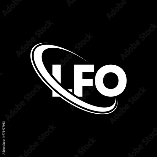 LFO logo. LFO letter. LFO letter logo design. Initials LFO logo linked with circle and uppercase monogram logo. LFO typography for technology, business and real estate brand. photo