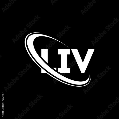 LIV logo. LIV letter. LIV letter logo design. Initials LIV logo linked with circle and uppercase monogram logo. LIV typography for technology, business and real estate brand. photo
