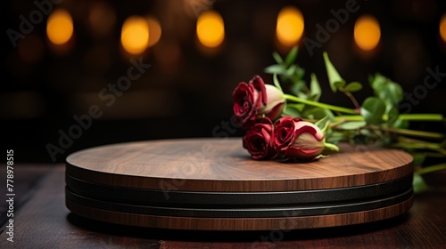 candle and roses photo
