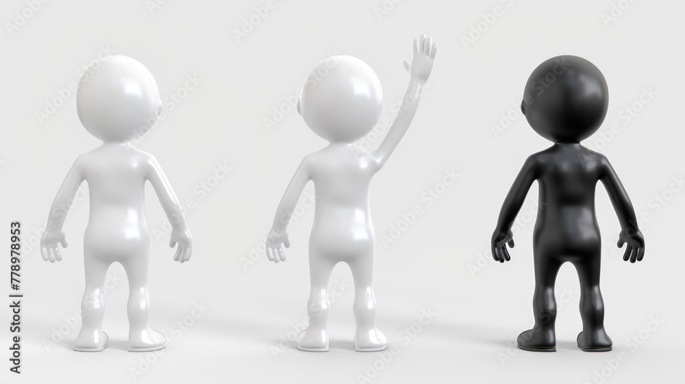 Three Black and White People Standing Together Three Black and White People Standing Together
