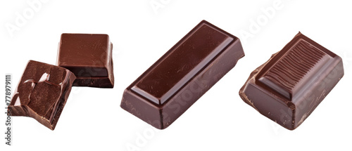 Chocolate bar isolated on transparent background
