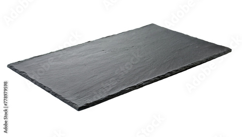 Black stone slate isolated on transparent background