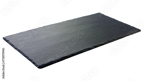 Black stone slate isolated on transparent background