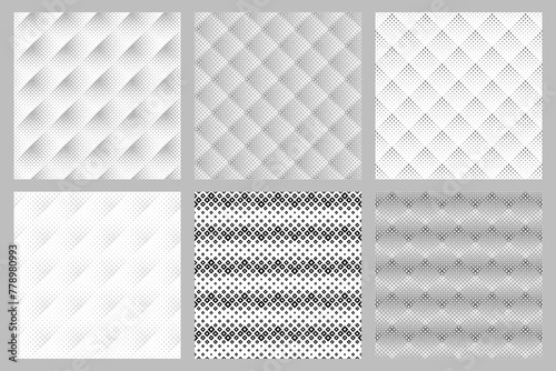 Geometrical seamless square pattern background set -  abstract vector graphic design