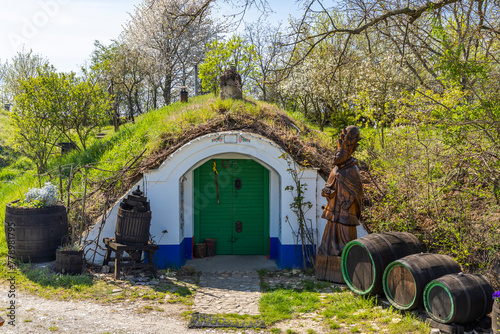 Group of typical outdoor wine cellars in Plze near Petrov, Southern Moravia, Czech Republic photo