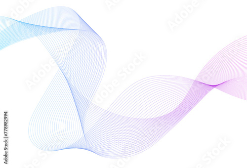 Wave line of the many colored. Abstract wavy stripes on a white background. Abstract wave element for design.