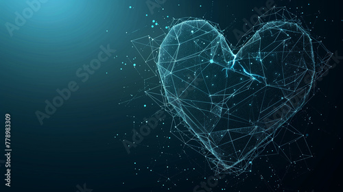 Blue digital heart