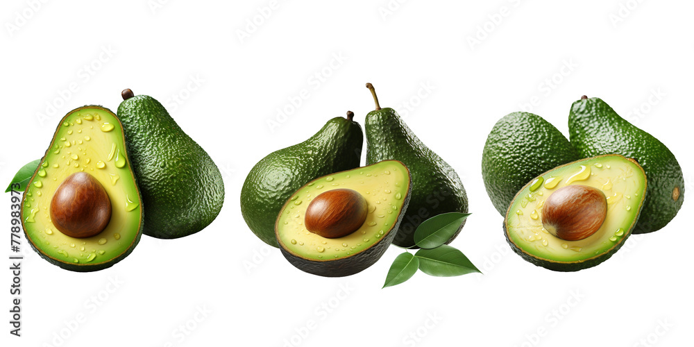 Avocado isolated on transparent background