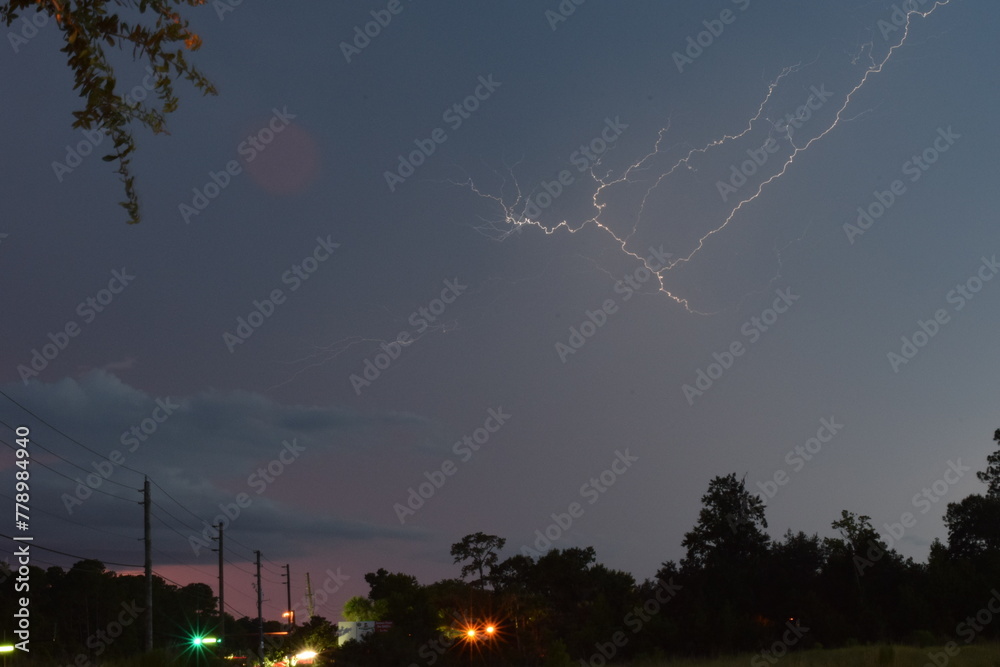 Fototapeta premium Lightning Strike in the Florida Sky