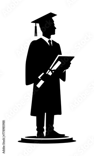 Bachelor and graduate student silhouette 
transparent png