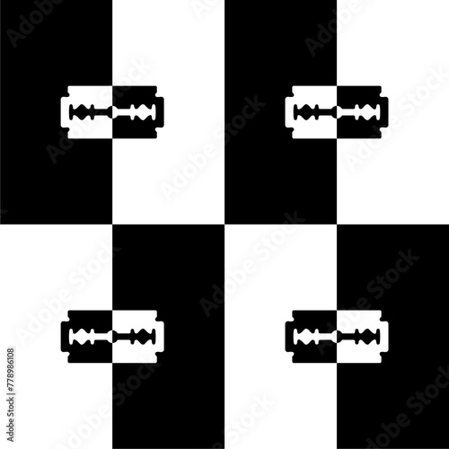 Razor Blade Shape in Contrast Color, Black White, can use for Wallpaper, Cover, Decoration, Ornate, Ornament, Background, Wrapping, Fabric, Textile, Fashion, Tile, Carpet Pattern, etc. Vector 