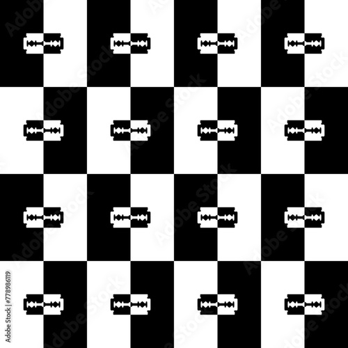 Razor Blade Shape in Contrast Color, Black White, can use for Wallpaper, Cover, Decoration, Ornate, Ornament, Background, Wrapping, Fabric, Textile, Fashion, Tile, Carpet Pattern, etc. Vector 