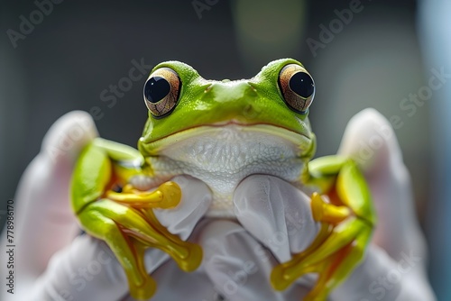 Frog Close-Up in Natural Habitat with Vibrant Colors and Detailed Textures