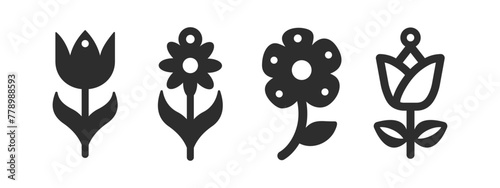 4 vector designs with flowers for earrings, pendant or keychain. Jewelry silhouette laser cut template. Cnc cutting with metal, wood or leather