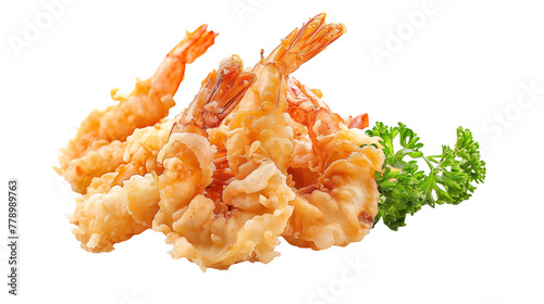 Japanese shrimp tempura isolated on white background