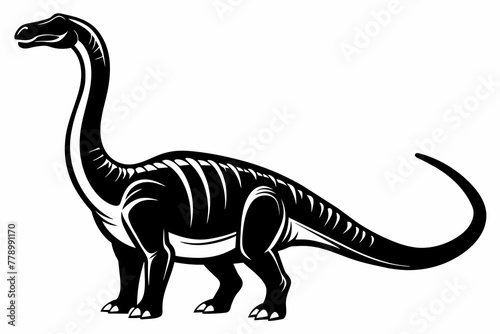 Fototapeta Naklejka Na Ścianę i Meble -  brachiosaurus-vector illustration-whit-background