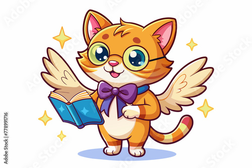 ginger-whimsical-and-adorable-little-kitten vector illustration 